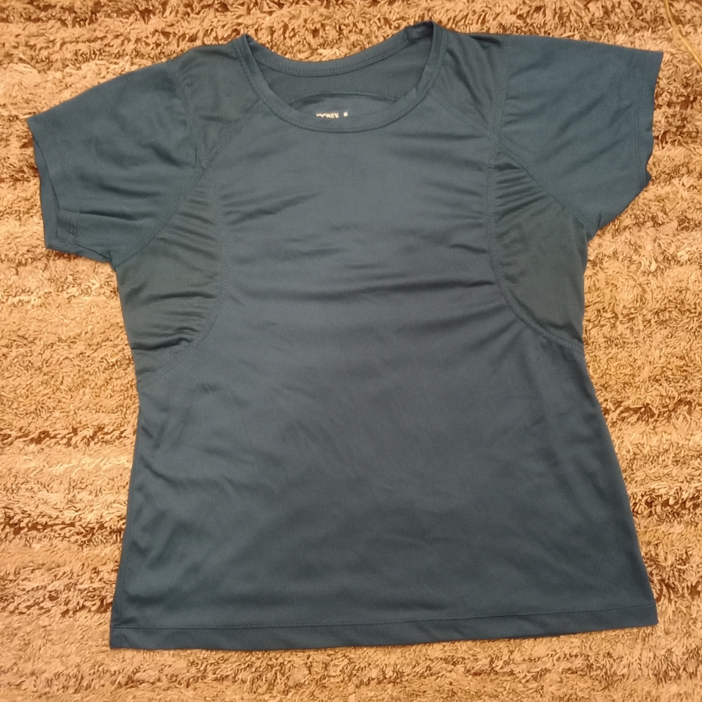 Jockey short sleeve blue athletic shirt size medium